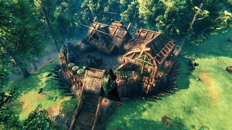 small cozy building Valheim Starter Base, Cozy Building, Ark Builds, Valheim Builds, Viking House, Conan Exiles, Desktop Setup, Medieval Houses, Building Concept