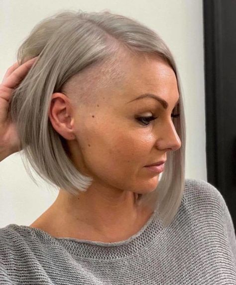 The Coolest Undercut Bob Hairstyles to Sport This Summer | Fashionisers© Short Bob With Undercut, Undercut Bob Haircut, Shaved Bob, Concave Bob, Medium Length Bobs, Asymmetrical Bob Haircuts, Undercut Bob, Shaved Undercut, Bob Hairstyles For Thick