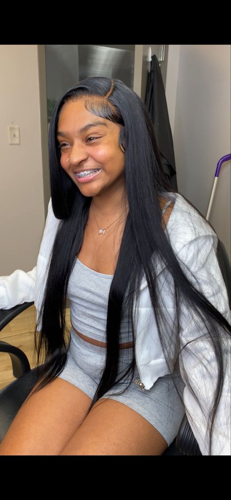 hair, wig, hairstyle, hair inspo 26 Inch Bussdown, 5x5 Side Part Wig, 30 Inch Bussdown Side Part Straight, 30 In Bussdown, Side Part Fluffy Edges, Sew In Straight Hair Side Part, 30 Inch Bussdown Side Part, Side Part See In With Leave Out, Side Part Buss Down