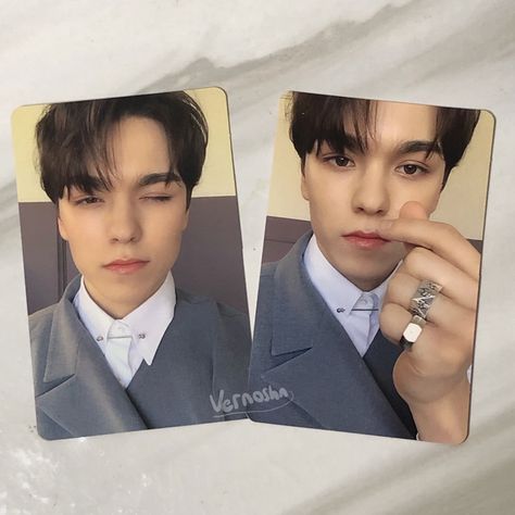 Vernon Pc Template, Vernon Photocard, Monsta X Seventeen, Photocard Ideas, Drawing Tuts, Chwe Hansol, Photocard Template, Bday Gifts, Kpop Pics