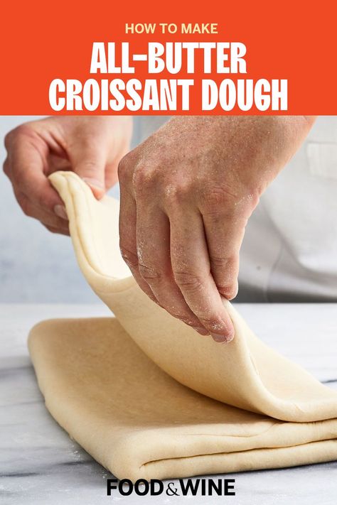 This All-Butter Croissant Dough by Paige Grandjean is the easiest, most foolproof way to make flawless croissants at home — riff on this croissant recipe for endless pastry possibilities. Croissant Pie Crust, Corrsants Recipe, Croissant Recipe Ideas, Buttered Croissants, Butter Croissant Recipe, Crossaint Recipe, Honey Butter Croissants, Croissant Dough Recipe, Traditional Croissant Recipe