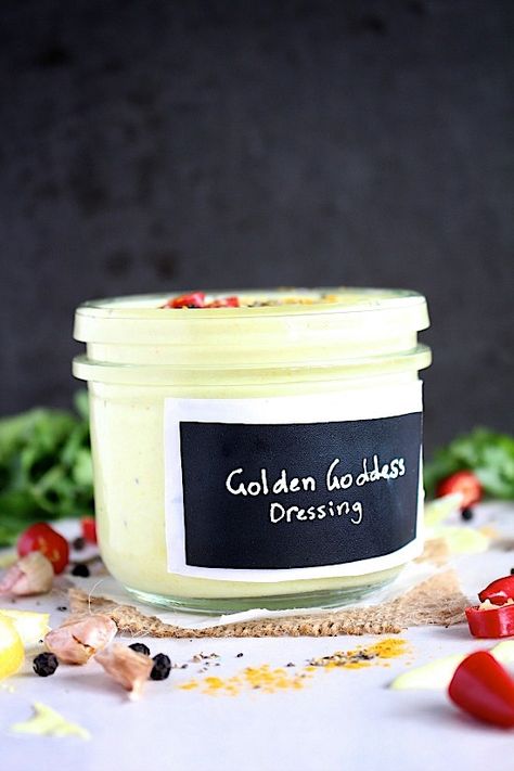 Goddess Salad Dressing, Vegan Keto Recipes, Goddess Dressing, Golden Goddess, Keto Paleo, Vegan Keto, Cookie Dough Cafe, Salad Dressing, Baking Ingredients