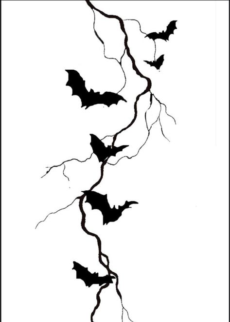 Bat Arm Tattoo Women, Mens Bat Tattoo, Flock Of Bats Tattoo, Tattoo Ideas Female Halloween, Bats Flying Drawing, Simple Halloween Tattoo Ideas, Easy Back Tattoos, Halloween Bat Tattoo, Goth Hip Tattoo