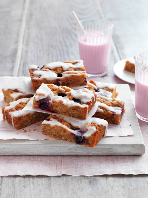 Lemon and Blueberry Weetbix Slice Recipe | myfoodbook Weetbix Recipes, Weetbix Slice, Lemon And Blueberry, Coconut Slice, Slice Recipe, Chocolate Slice, Mint Brownies, Caramel Slice, Raspberry Coconut