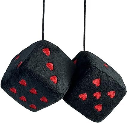 Amazon.com: Pair Fuzzy Plush Dice for Car Rearview Mirror, 3" Retro Square Heart-Shape Decoration Dice for Hanging Car Accessories, Car Decorations for Women (Devil) : Toys & Games Car Basics, Dice For Car, Square Decoration, Decor For Car, Car Hanging Accessories, Car Decorations, Mirror 3, Car Rearview Mirror, Retro Accessories