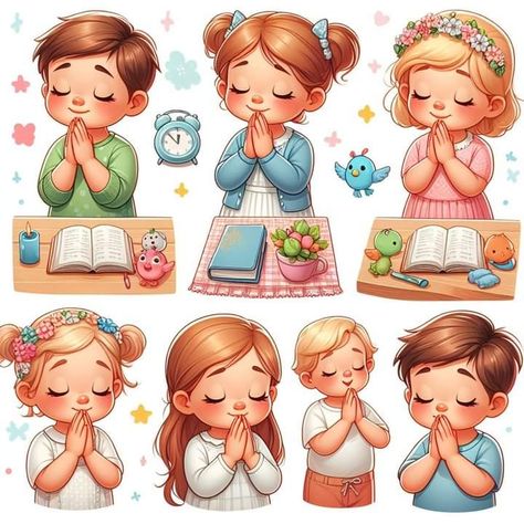 Children Praying Clipart, Prayer Clipart, Praying For Friends, Bible Clipart, Kids Sunday School Lessons, Sunday School Crafts For Kids, Bible Images, Bible Quotes Images, Prayers For Children