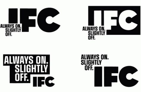 With a Great Tagline Comes Great Responsibility - Brand New #ifc Logo Lock Up Design, Logos With Taglines, Lockup Logo Design, Logo Lockups Typography, Lockup Typography, Typography Lockup, Lockup Logo, Question Logo, Logo With Tagline