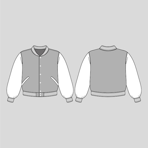 Hand drawn jacket outline illustration | Free Vector #Freepik #freevector #jacket #bundle #collection #handdrawn Matric Jackets, Jacket Mockup, Draw Show, Jacket Drawing, Outline Illustration, Vector Hand, Jacket Design, Vector Photo, Graphic Resources