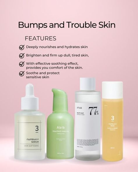 Bumpy Skin Skincare, Numbuzin Skin Care Routine, Skincare For Bumpy Skin, Numbuzin Skin Care, Abib Skincare, Calming Skincare, Skincare For Oily Skin, Face Skin Care Routine, Skin Care Routine Order