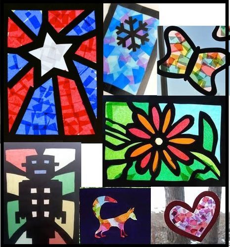 Cellophane Craft - Paper Stained Glass Windows - Ashhurst - Eventfinda Window Art Projects, Stain Glass Window Art, Stained Glass Cookies, 4th Grade Art, Glass Window Art, Crafts For Seniors, Stained Glass Crafts, Faux Stained Glass, Window Art