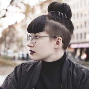 Undercuts For Women, Nails Design Short, Shag Hair, Hair And Glasses, Undercut Long Hair, Shaved Hairstyles, Relationship Aesthetic, Face Profile, Short Bangs