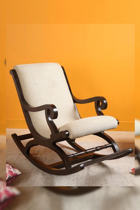 With a mid-century design to complement any Décor, this rocking chair is sure to please. Rocking Chair Aesthetic, Rocking Chair Diy, Chairs Diy, Chair Aesthetic, Wood Rocking Chair, Rocking Chair Cushions, Rocking Chair Set, Aesthetic Room Ideas, Rocking Chairs