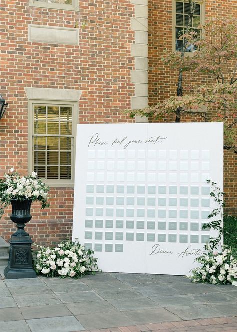 Paint Swatch Seating Chart, Studio Restore, Seating Chart Board, Seating Chart Display, Wedding Seating Chart Display, Reception Accessories, Wedding Reveal, Stitch Wedding, Long Hall