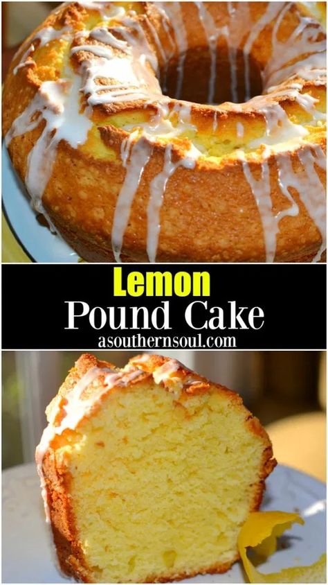 Southern Pound Cake, حلويات عربية, Lemon Pound Cake Recipe, Sour Cream Pound Cake, Cream Cheese Pound Cake, Squeezed Lemon, Lemon Pound Cake, Sweet Cake, Dessert Cake