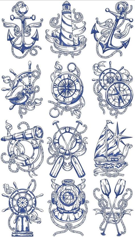 Small Sailor Tattoo, Naval Sleeve Tattoo, Navy Sailor Tattoo, Nautical Sleeve Tattoo Mens, Nautical Filler Tattoo, Nautical Patchwork Tattoo, Yacht Tattoo, Ancora Tattoo, Nautical Themed Tattoos