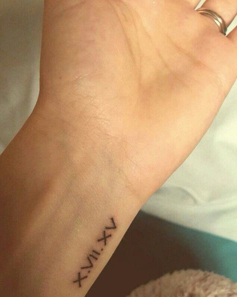 Wedding Date Tattoos, Tato Nama, Mutterschaft Tattoos, Tattoo Placement Ideas, Good Tattoo Quotes, Roman Numeral Tattoos, Date Tattoos, Meaningful Tattoo Quotes, Tattoo Quotes For Women