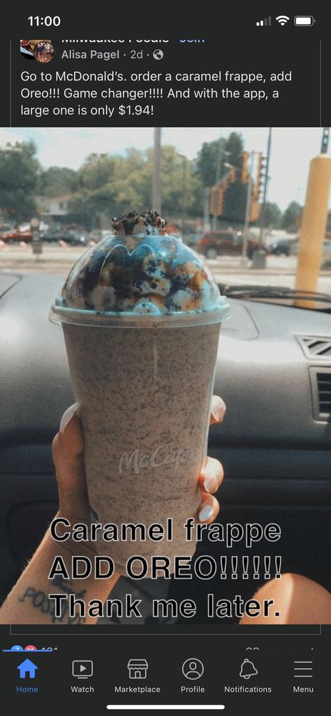 Mcdonalds Caramel Frappe, Starbucks Copycat Recipes Drinks, Caramel Frappe, Starbucks Drink Menu, Starbucks Secret Menu Recipes, Cold Starbucks Drinks, Starbucks Drinks Diy, Secret Starbucks Recipes, Coffee Recipes Starbucks