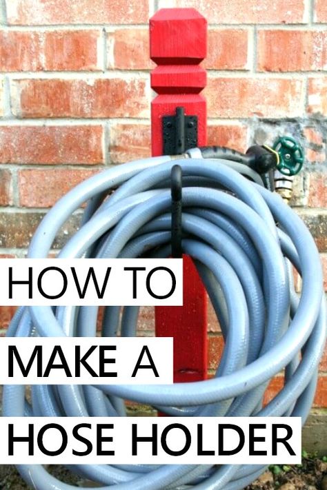 how to make a DIY hose holder the easy way Diy Hose Holder, Water Hose Holder, Garden Hose Storage, Recycling Projects, Garden Hose Holder, Hose Hanger, Hose Storage, Fall Garden Vegetables, Hose Holder