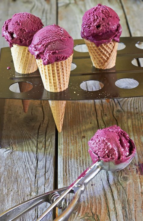 Concord Grape Sherbet - The Messy Baker Concord Grape Recipes, Grape Pie, Grape Recipes, Ice Cream Popsicles, Make Ice Cream, An Ice Cream, Ice Cream Maker, Homemade Ice Cream, Ice Cream Cake