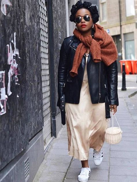 Here's What to Wear in 20-Degree Weather | Who What Wear UK Degree Outfit, Plus Size Street Style, Fall Weekend Outfits, Slip Dress Outfit, Winter Party Outfit, Best Leather Jackets, Outfits To Wear, Fall Dress Outfit, Leather Jacket Style