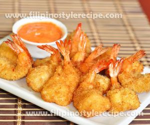 t-breadedbutterflyshrimp Butterfly Shrimp Recipes, Breaded Butterfly Shrimp, Filipino Appetizers, Butterfly Shrimp, Cocktail Appetizers, Filipino Style, Appetizers Recipes, Appetizer Bites, Shrimp Dishes