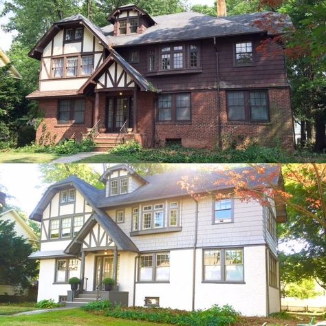 Tudor House Before and After | Tudor house exterior, Tudor style homes, Home exterior makeover Tudor Remodel Exterior Before And After, Painted Tudor Exterior Before And After, Tudor House Exterior Before And After, Tudor Home Exterior, Tudor Exterior Paint, Tudor Remodel, Tudor Renovation, Tudor Exterior, Tudor House Exterior