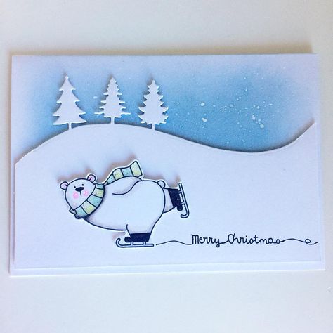 Polar Bear Christmas Cards Handmade, Tim Holtz Crazy Dogs Christmas Cards, Mft Polar Bear Pals, Polar Bear Cards Handmade, Christmas Card Design Ideas, Hm Christmas, Polar Bear Christmas Cards, Penguin Christmas Cards, Polar Bear Card