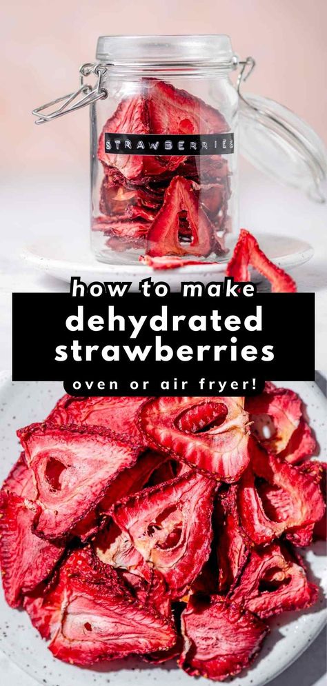 How to Dehydrate Strawberries in the Air Fryer or Oven Diy Freeze Dried Strawberries, How To Dry Strawberries In The Oven, Airfryer Strawberries, Dehydrate Strawberries In Air Fryer, How To Make Freeze Dried Strawberries, Dried Strawberries In Air Fryer, Air Fryer Dehydrated Strawberries, Dehydrated Strawberries In Air Fryer, Dehydrate With Air Fryer