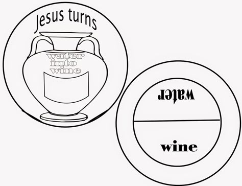 Sunday School Fun: The First Miracle- Jesus turns water into wine! Jesus Miracles Crafts, Jesus Turns Water Into Wine, Childrens Ministry Crafts, Jesus Miracles, Sunday School Projects, Bible Crafts Sunday School, Preschool Bible Lessons, Miracles Of Jesus, Children's Church Crafts