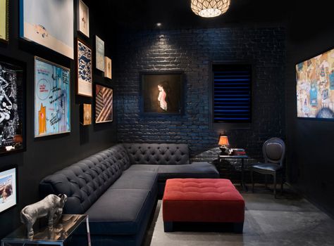 20 Beautiful Black Living Room Couches Home Cinema Design, Ideas Decoracion Salon, Sala Cinema, Cinema Design, Home Cinema Room, Black Rooms, Best Home Theater, Home Theaters, Black Living Room