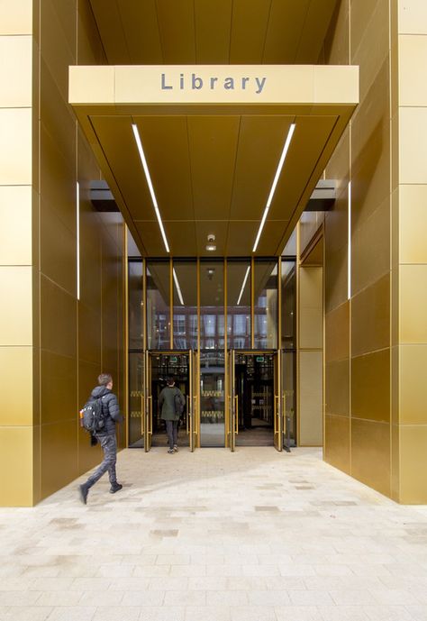 © Tim Cornbill Library Facade, Library Facade Design, Canopy Entrance Architecture, Hotel Canopy Entrance Design, Building Entrance Design, Entrance Hall Public Building, Birmingham Library, School Entrance, University Of Birmingham