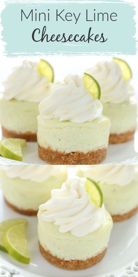 Homemade Graham Cracker, Mini Cheesecakes Easy, Homemade Graham Cracker Crust, Lime Desserts, Key Lime Cheesecake, Dessert Parfait, Mini Cheesecake Recipes, Homemade Graham Crackers, Lime Cheesecake