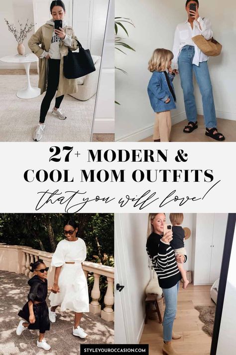 Looking for chic and cool mom outfits? Get mom outfit ideas with these chic, minimal, and casual looks that you’ll definitely want to copy for spring, summer, fall, and winter! Get looks with jeans, leggings, joggers, dresses, boots, sandals, and more! (2022 & 2023) Spring 2024 Fashion Trends Mom, Chic Mum Outfit, How To Dress As A Mom, Mum Casual Outfits, Mom School Outfit, Weekend Mom Outfit Winter, Mommy Looks Outfit, 30s Womens Fashion Casual, Cool Mama Style