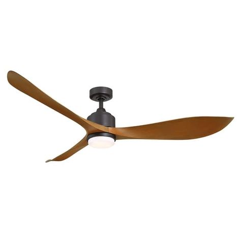 66" Modern Brown 3-Blade Dimmable Ceiling Fan with Light and Remote - On Sale - Bed Bath & Beyond - 34476108 Propeller Ceiling Fan, Bronze Fixtures, Industrial Ceiling Fan, Bronze Ceiling Fan, Black Ceiling Fan, Fan With Light, Led Ceiling Fan, Modern Ceiling Fan, Black Oil