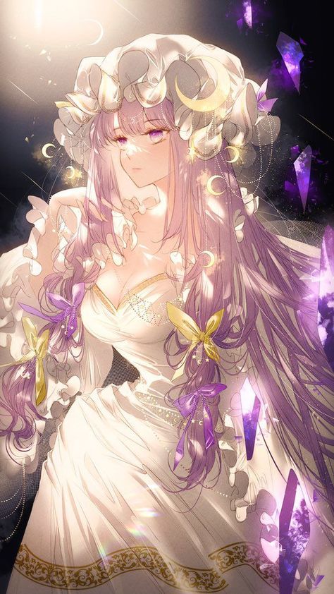 Patchouli Knowledge, Adventure Time Wallpaper, Anime Witch, Queen Anime, Iphone Wallpaper Kawaii, Anime Princess, Anime Angel, Illustrations And Posters, Anime Couples Drawings