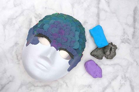 Expressive Art mask making with air dry clay Clay Art Therapy Directives, Art Therapy Clay, Mask Art Therapy, Art Therapy Directives, Therapeutic Recreation, Therapy Art, Therapy Exercises, Art Mask, Counseling Office