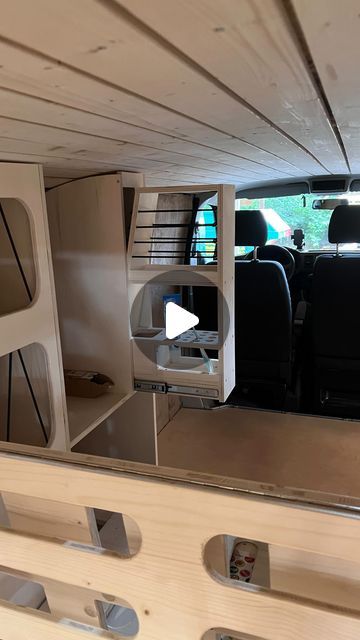 Vw T6 Interior Ideas, Van Organization, Van Project, Camper Bathroom, Apothecary Cabinet, Van Ideas, Van Life Diy, Hidden Rooms, Vw T6