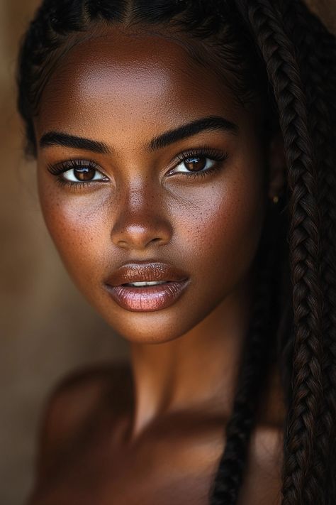 Celebrate natural beauty with this stunning close-up portrait of a woman whose freckles and glowing skin shine under the sun. Her captivating gaze and textured features reflect confidence and grace, making this image perfect for embracing the essence of self-love. 🌿🌞 #FrecklesAreBeautiful #GlowUp #NaturalBeauty #ConfidenceIsKey #RadiantSkin... Black Woman Eyes, Black Women Portraits Photographs, African Woman Portrait Photography, Beautiful African Woman Portrait, Black Woman Smiling Photography, Skin Shine, Ethereal Makeup, Close Up Portraits, Blonde Hair Looks