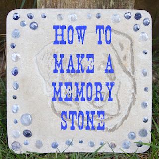 Entirely Emily: Memory Stone for my Pet Diy Pet Memorial Ideas, Pet Grave Marker Diy, Memorial Stones Diy, Dog Grave Ideas, Memory Stones, Pet Memorial Diy, Pet Gravestone, Memorial Crafts, Dog Headstone