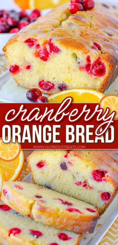 Cranberry Orange Loaf, Orange Cranberry Loaf, Orange Cranberry Bread, Orange Bread Recipe, Cranberry Bread Recipes, Bread Recipe Video, Cranberry Dessert, Dessert Breads, Orange Bread