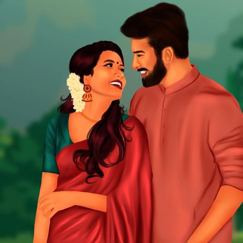 The Desi Artist ✨ on Instagram: “💕Another very cute couple illustration I did🥺 . 💌DM to get yours 💕 . Follow for more💕 . . . #valentinegift #illustrationartworks…” Indian Couple Painting, Indian Couple Painting Romantic, Couple Painting Romantic, Cute Couple Illustration, Painting Romantic, Meldi Ma Hd Photo, Bridal Songs, Indian Couple, Indian Wedding Couple