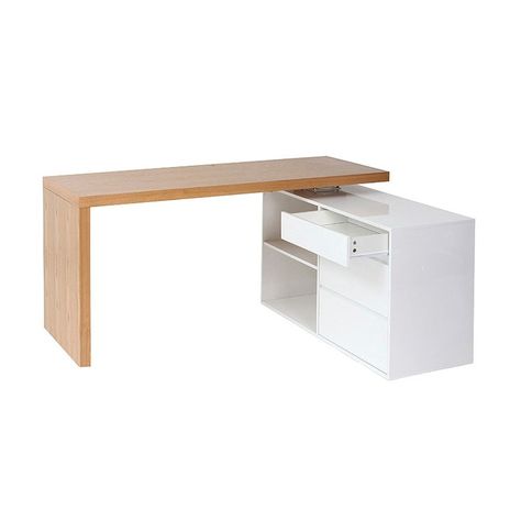 Bureau modulable new max blanc brillant Miliboo | La Redoute Small Office Design Interior, Reception Desk Design, Office Table Design, Salon Suites Decor, Foldable Furniture, Cabinet Medical, Hospital Interior, Work Space Decor, Desk Inspo