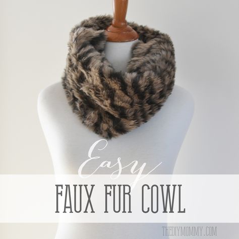 Make an Easy DIY Faux Fur Cowl Scarf – The DIY Mommy Trapper Hat Pattern, Fur Projects, Diy Cowl, Arm Knit Blanket, Diy Faux Fur, Sewing Scarves, Scarf Diy, Diy Mommy, Arm Knit