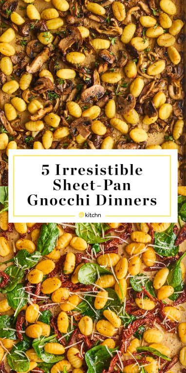 5 3-Ingredient Sheet Pan Gnocchi Dinners | Kitchn Sheet Pan Gnocchi And Vegetables And Sausage, Veggie Sheet Pan Dinners, Recipes That Use Gnocchi, Gnocchi One Pan Recipes, Sheet Pan Gnocchi And Vegetables, Pork Loin Sheet Pan Dinner, Simple Gnocchi Recipes, Gnocchi Dinners, One Sheet Pan Meals