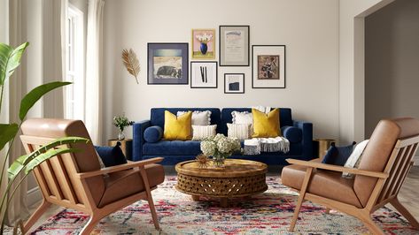 Modern Living Room Blue, Blue Velvet Sofa Living Room, Velvet Couch Living Room, Blue Couch Living, Blue Sofa Living, Global Living Room, Blue Sofas Living Room, Blue Couch Living Room, Velvet Sofa Living Room