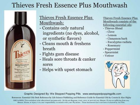 Thieves mouthwash is great! I love it! Homemade Thieves Oil, Thieves Mouthwash, Young Living Supplements, Homemade Mouthwash, Young Living Recipes, Thieves Oil, Thieves Essential Oil, Calming Essential Oils, Essential Oil Remedy