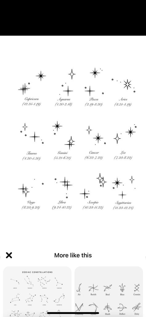 Couples Star Tattoos, Friend Star Tattoos, Symbolic Family Tattoos Woman, Symbolic Tattoos For Family, Birth Month Star Tattoo, Things That Represent August, July Birth Symbols, Month Tattoos Symbols, Birth Stars Tattoo