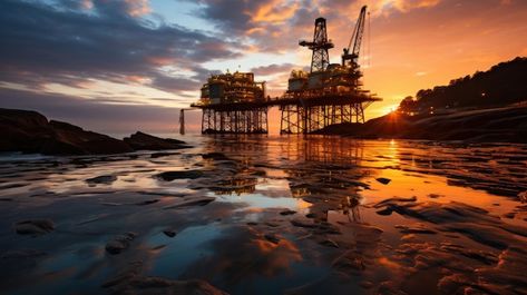 View offshore drilling rig jack up at sunset Oil and gas industry Generative AI Oil And Gas Industry Wallpaper, Oil And Gas Industry, Wallpaper Ios, Iphone Wallpaper Ios, Drilling Rig, Oil Rigs, Gas Industry, Oil Rig, Oil And Gas