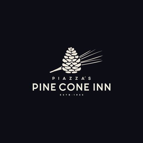 Pine Cone Logo, Pine Tree Logo Design, Pine Logo, Coffee Shop Logo Design, Coast Landscape, Tree Logo Design, Coffee Shop Logo, Tree Logo, Shop Logo Design