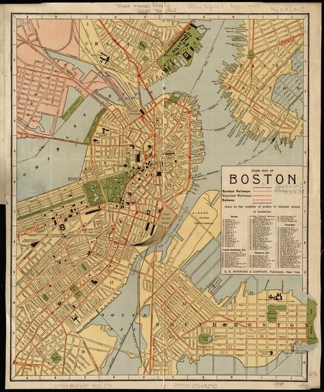 Guide map of Boston - Digital Commonwealth Boston Poster Aesthetic, Dorm 2023, Boston Poster, Boston Map, Boston Print, Boston Art, Train Posters, 2023 Art, American School